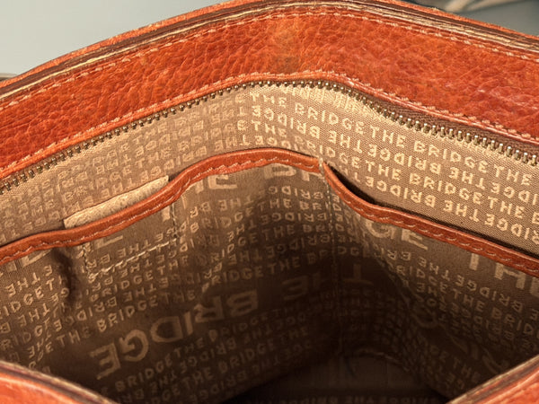 The Bridge Made in Italy Vintage Leather Handbag 1980s Brown - Image 8