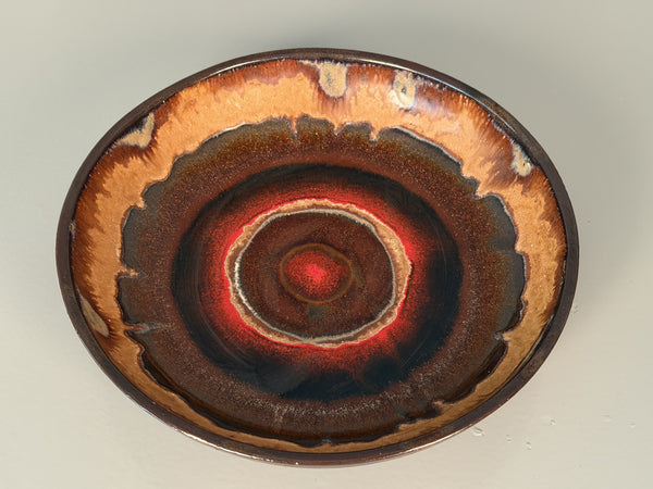 Vintage Wall Plate Studio Pottery 1960s Brown Red Ceramic - Image 7