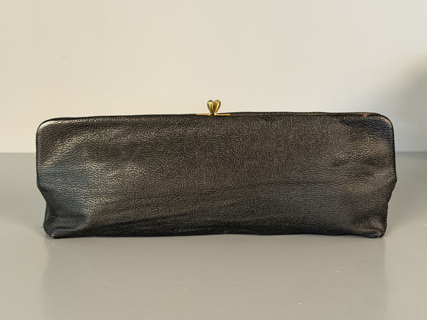 Vintage Clutch Handbag 1960s Leather Bag - Image 2