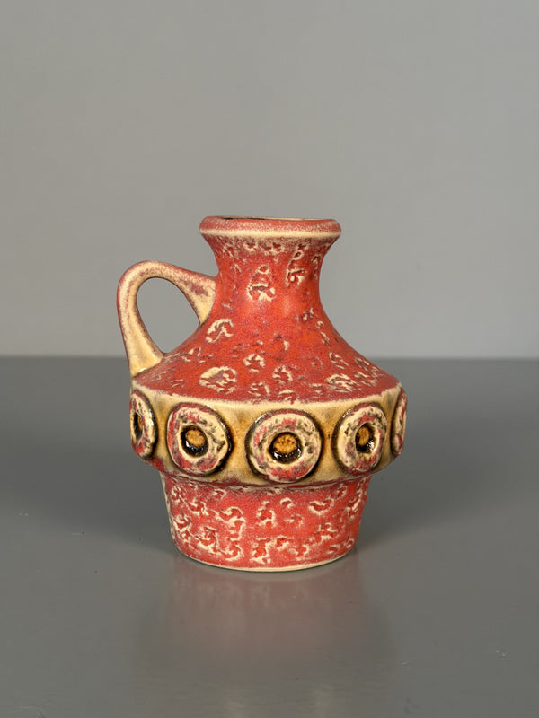 Fohr Keramik Vase Vintage Handle Vase WGP Fat Lava 60s Red Ceramic - Image 2