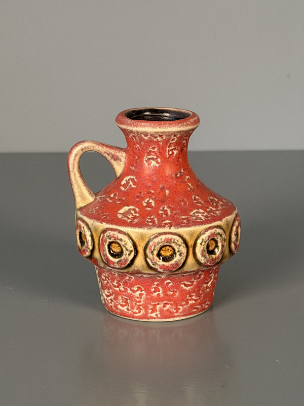 Fohr Keramik Vase Vintage Handle Vase WGP Fat Lava 60s Red Ceramic - Image 3