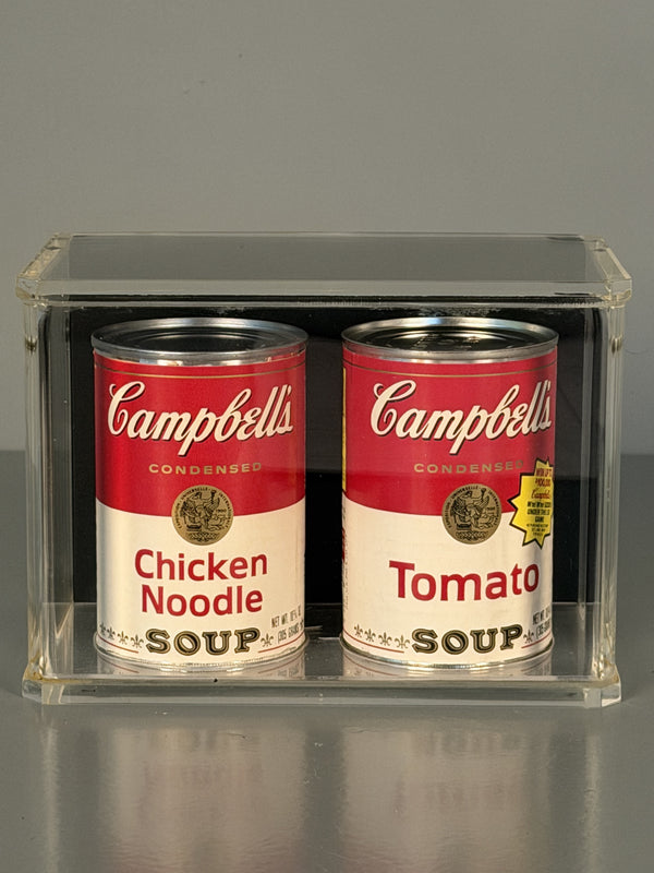 Campbell's Soup Display Case with Cans Andy Warhol Style 90s Red White