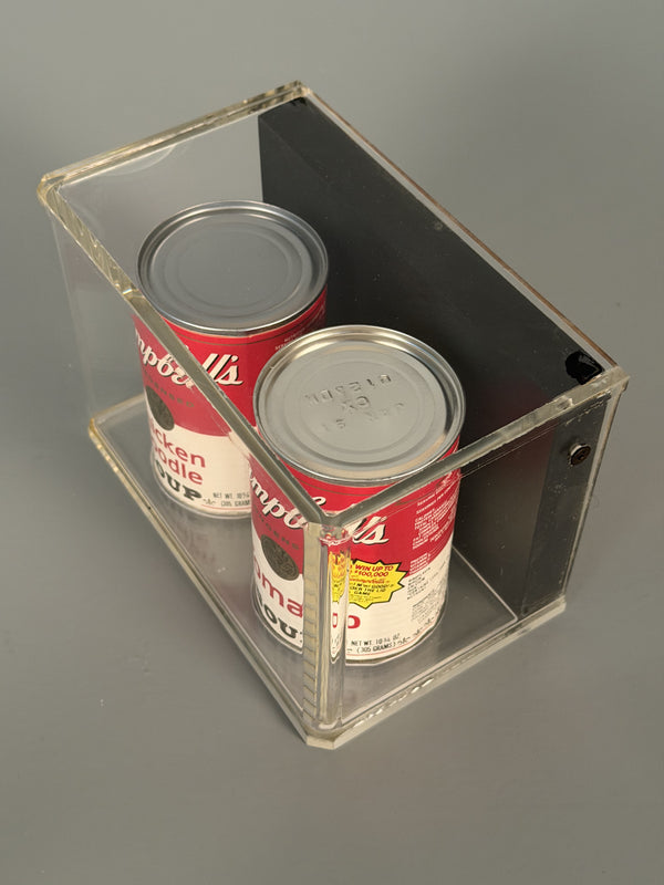 Campbell's Soup Display Case with Cans Andy Warhol Style 90s Red White - Image 7