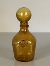 Biot France Bottle with Stopper Amber Mid-Century Modern Glass