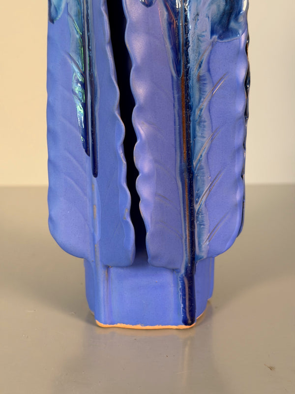 Vintage Vase Studio Pottery Leaves Floral Ceramic 1970s - Image 7