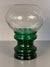 Willy Johansson Vintage Glass Bonbonniere Vase 1960s Green Clear