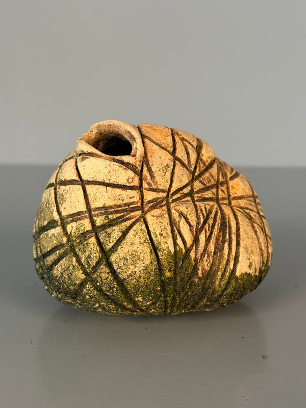 Gerhard Liebenthron Vase Vintage Studio Pottery 80s Beige Dark Green Ceramic - Image 6