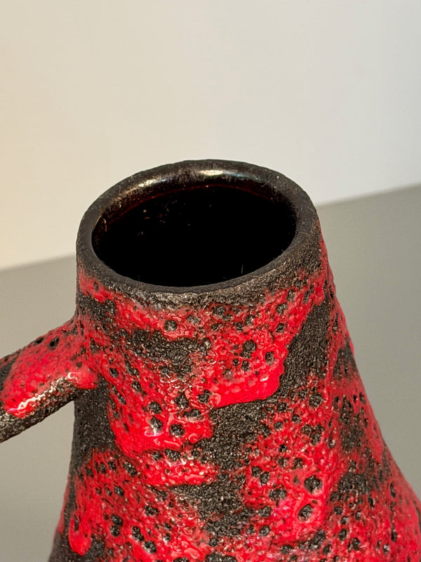 Jopeko Vintage Vase Handle Vase 1960s Red Black Ceramic - Image 5