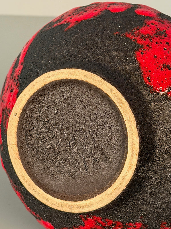Jopeko Vintage Vase Handle Vase 1960s Red Black Ceramic - Image 10
