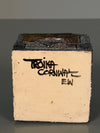 Troika Cornwall Cube Vase 1970s Beige Black Ceramic - Image 9