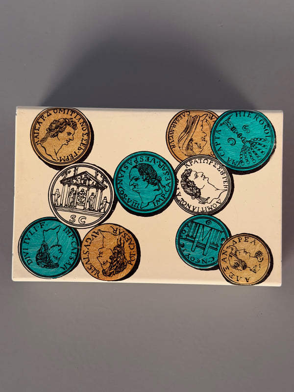 Piero Fornasetti Vintage Metal Box Trinket Box 1950s Italy - Image 4