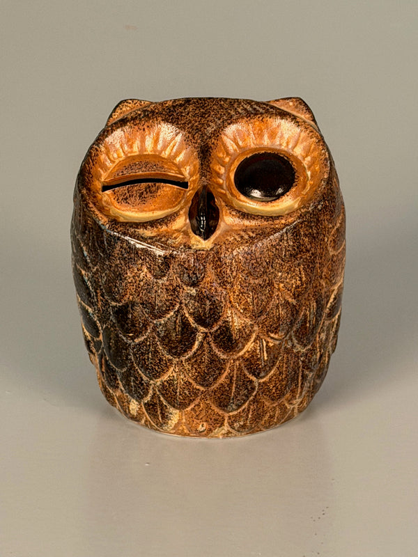 Vintage Ceramic Piggy Bank Savings Owl 1960s Mid Century