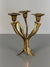 Vintage 3-Branch Candlestick Holder Brass 1960s Mid Century