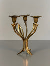 Vintage 3-Branch Candlestick Holder Brass 1960s Mid Century - Image 2
