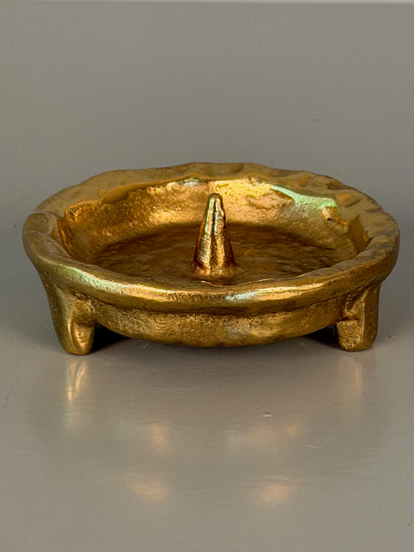 Vintage Brass Candleholder Massive 1960s Mid Century Brutalist - Image 2