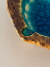 Vintage Ashtray Ceramic 1960s Teal Brown Craquelé Glaze - Image 5