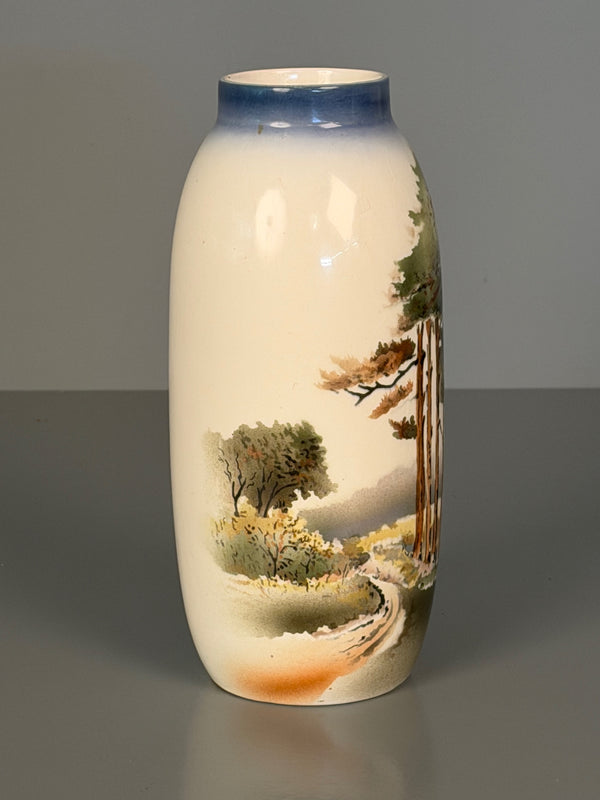 Royal Copenhagen Vintage Vase Art Deco Jugendstil 1920s Cream Blue Porcelain - Image 2