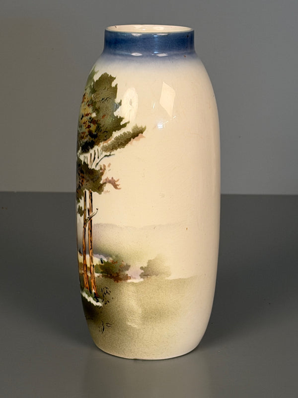 Royal Copenhagen Vintage Vase Art Deco Jugendstil 1920s Cream Blue Porcelain - Image 3