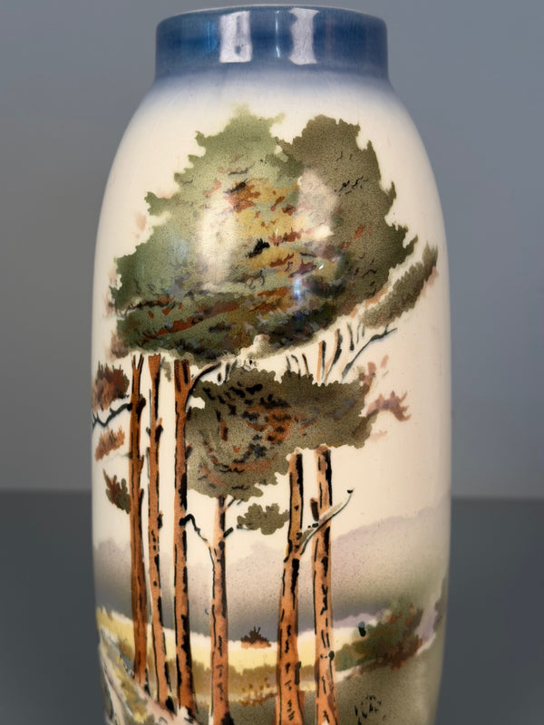 Royal Copenhagen Vintage Vase Art Deco Jugendstil 1920s Cream Blue Porcelain - Image 6