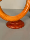 Vintage Candlestick Art Deco Wood 3-Arm Candle Holder 1930s Honey Mahogany - Image 5