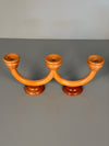 Vintage Candlestick Art Deco Wood 3-Arm Candle Holder 1930s Honey Mahogany - Image 8