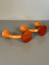 Vintage Candlestick Art Deco Wood 3-Arm Candle Holder 1930s Honey Mahogany - Image 10