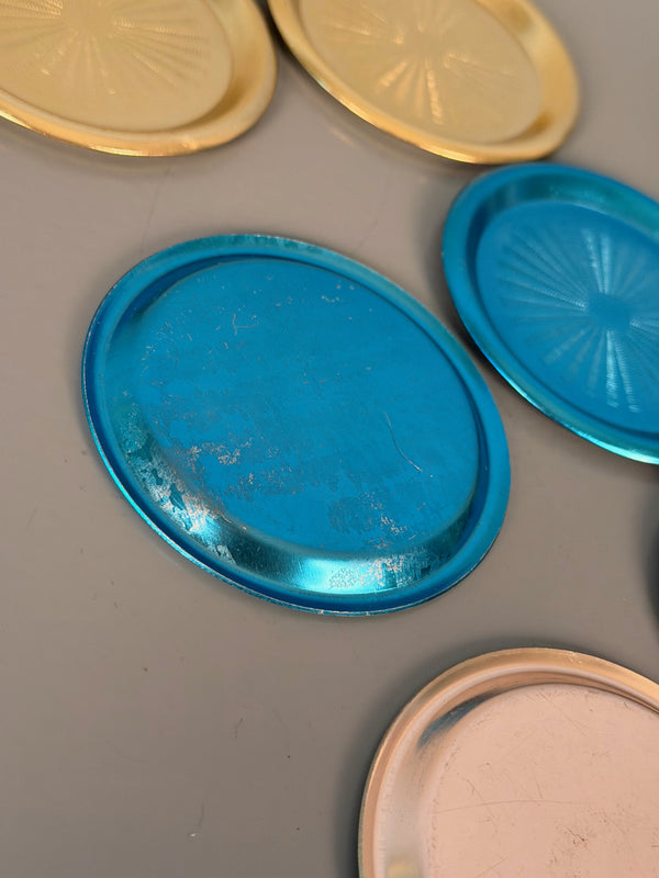 Vintage Coaster Set 1950s Mid Century Aluminum - Image 8