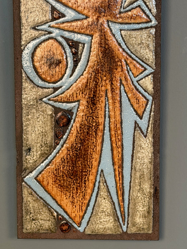 Jean Jaffeaux Vintage Wall Ceramic Art 1960s Copper Ceramic - Image 3