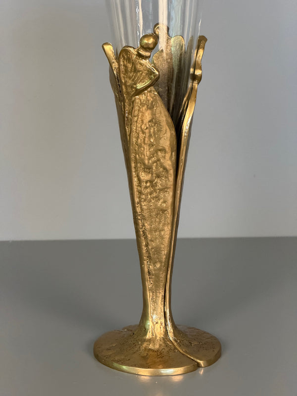 Vintage Soliflore Art Nouveau Vase Bronze and Glass 1920s 1930s - Image 7