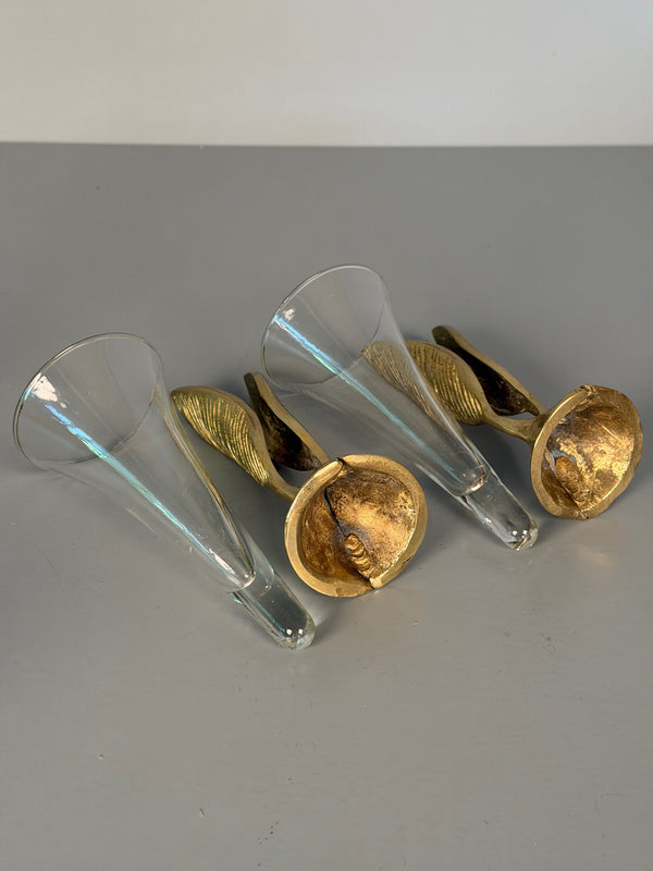 Vintage Solifleur Art Nouveau Vase Bronze and Glass 1920s 1930s - Image 9