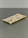Bonna Made in Germany Tray 1970s Peach Yellow Ceramic Brass - Image 2