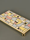 Bonna Made in Germany Tray 1970s Peach Yellow Ceramic Brass - Image 5