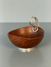 Grasoli Italy Bowl 1960s Brown Silver Wood Metal - Image 2