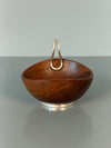 Grasoli Italy Bowl 1960s Brown Silver Wood Metal - Image 3