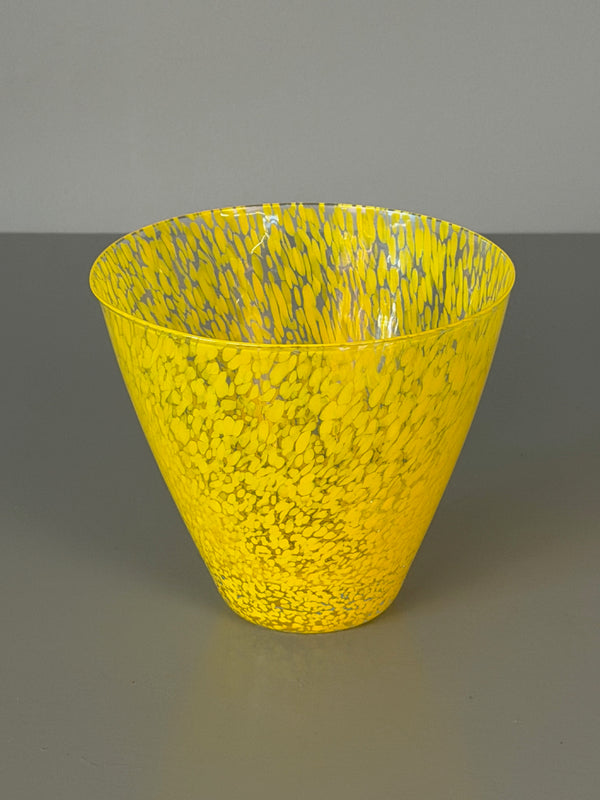 Vintage Vase Glass Vase Art Glass 1960s Yellow Glass - Image 3
