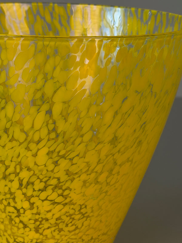 Vintage Vase Glass Vase Art Glass 1960s Yellow Glass - Image 7