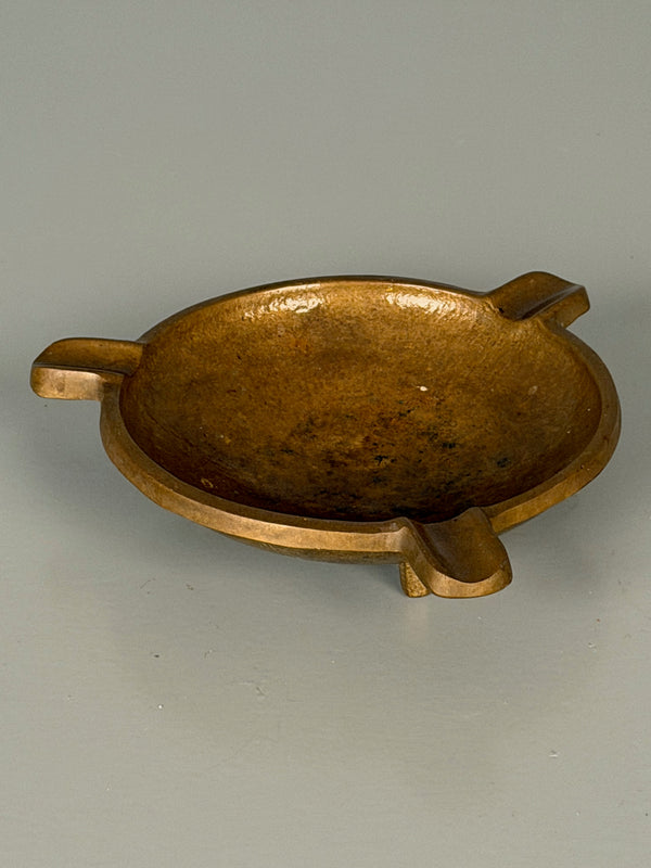 Vintage Bronze Ashtray 1960s Metal Art Handmade