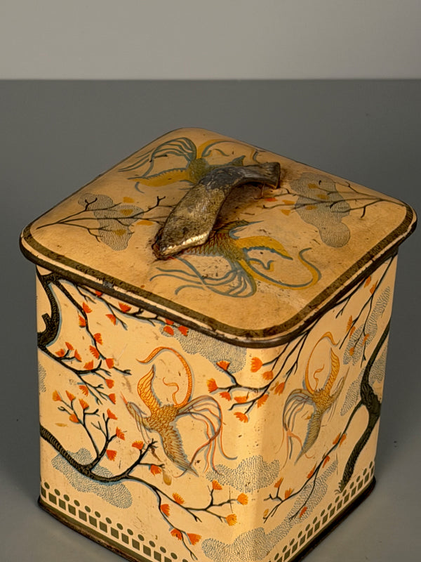 Spara Frischbrand Kaffee Tin Box 1950s Cream Orange Metal - Image 8