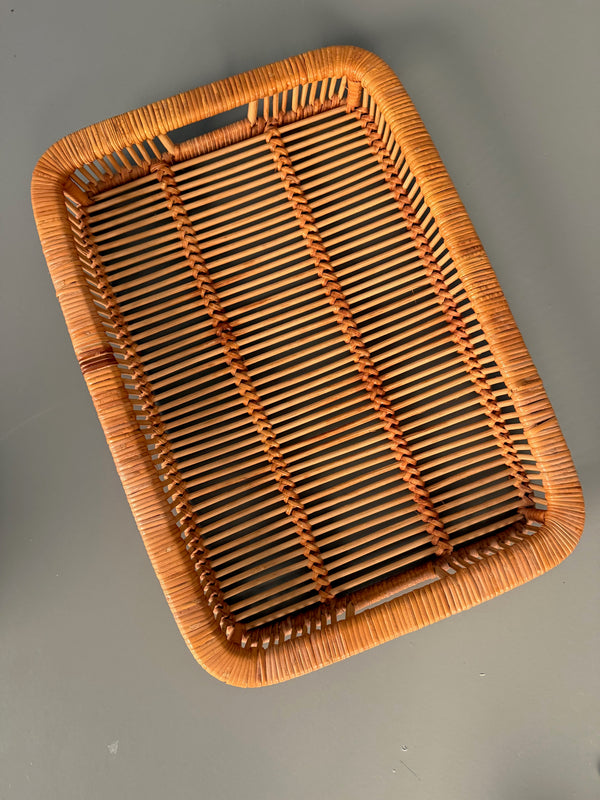 Artek Vintage Rattan Tray Basket Serving Tray 1970s - Image 5