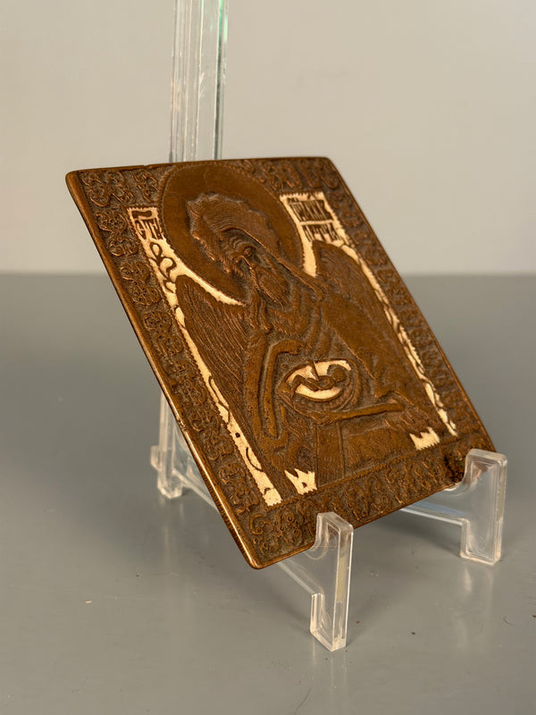 Vintage Travel Icon Brass Antique Russia Travel Altar Enamel - Image 5