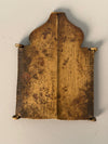 Vintage Travel Icon Altar Brass Triptych Antique Russia Enamel Metal Icon Bronze - Image 9