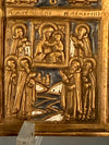 Vintage Travel Icon Travel Altar Russia Antique Brass Bronze Enamel - Image 7