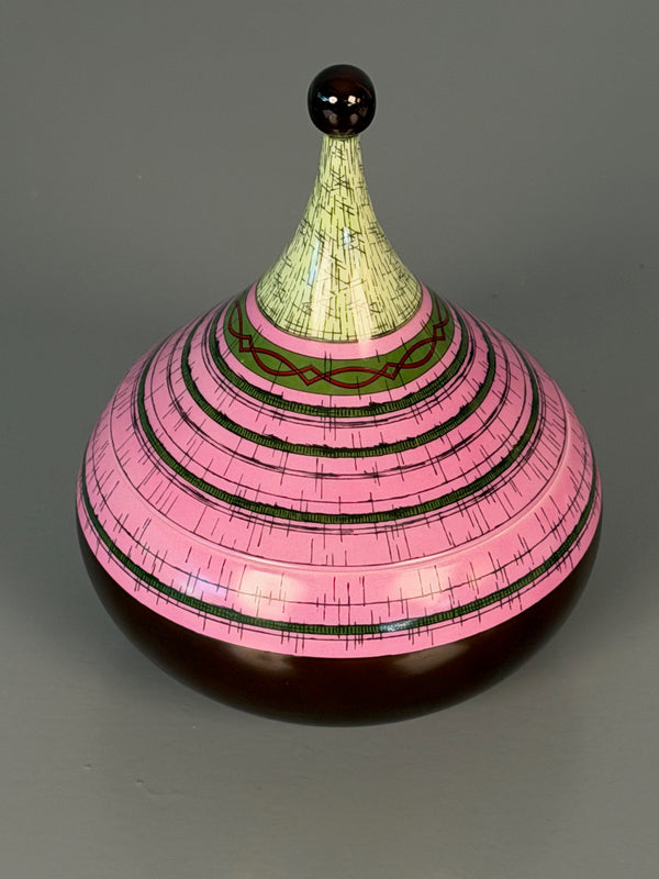 Rosenthal Studio Line Emilio Pucci Vase 1960s Brown Pink Ceramic - Image 3