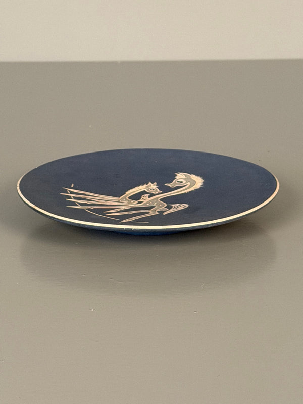 L'Ancora Azura Arno Kiechle Decorative Plate 1950s Navy Blue Cream Ceramic - Image 7