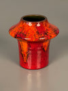 Ceramano Vase Orion 1960s Red Orange Ceramic