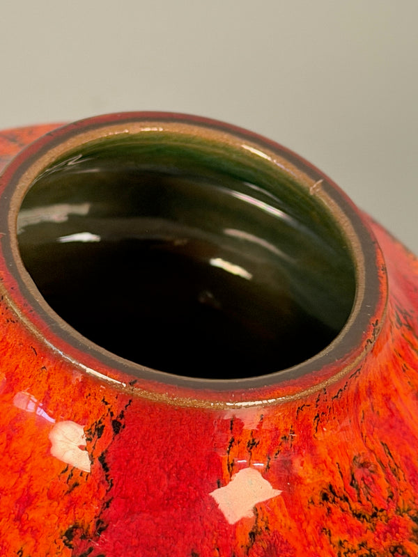 Ceramano Vase Orion 1960s Red Orange Ceramic - Image 5