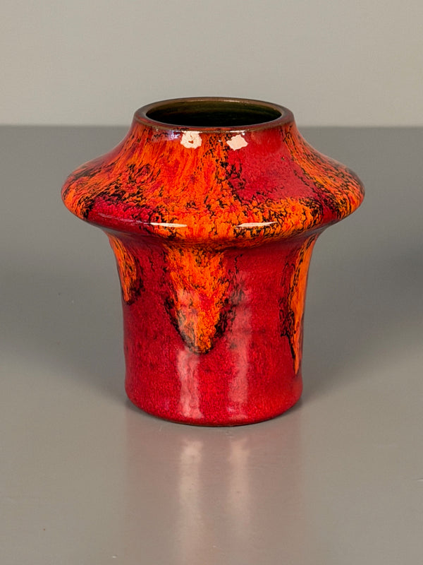 Ceramano Vase Orion 1960s Red Orange Ceramic - Image 8