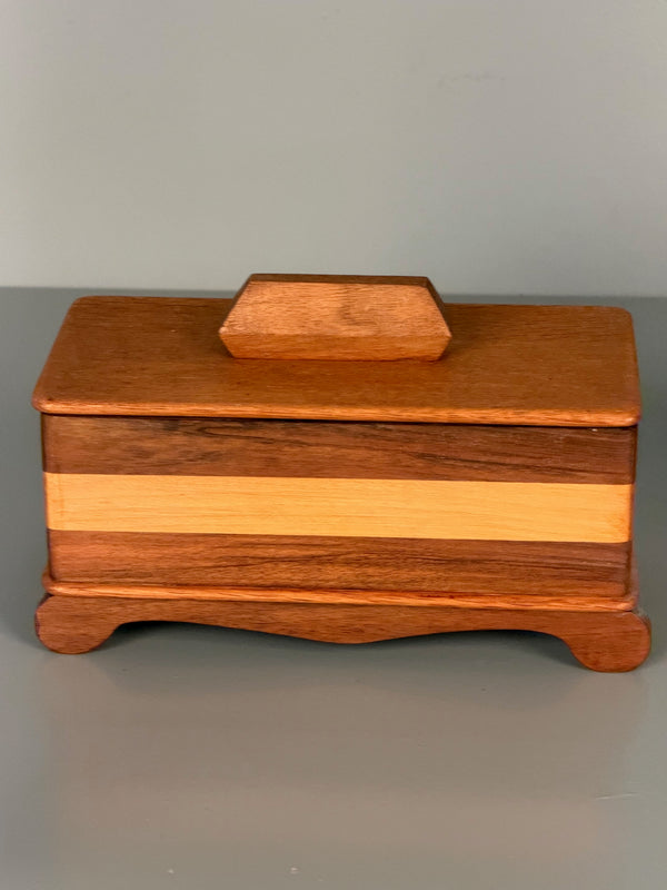 Vintage Wooden Box Teak Treasure Chest 1960s Mid Century