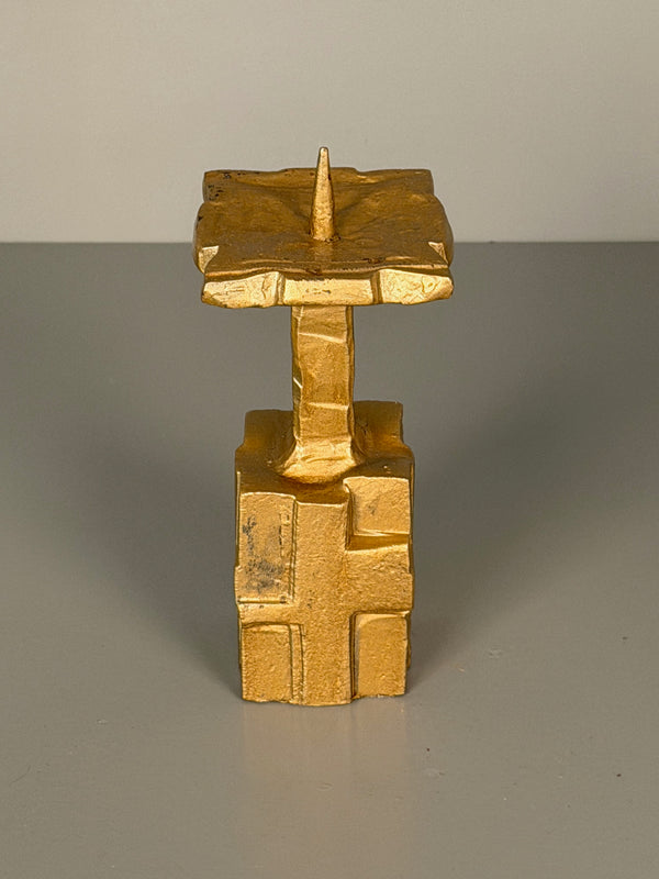 Vintage Candle Holder Massive Candle Holder 1960s Brutalist Bronze - Image 8