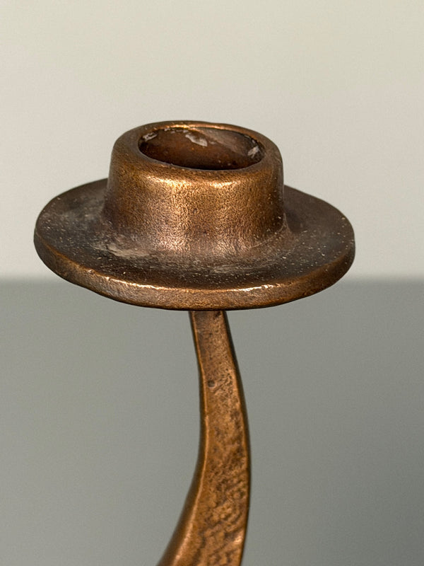 Vintage Candle Holder Bronze and Ceramic 1960s Brutalist - Image 4
